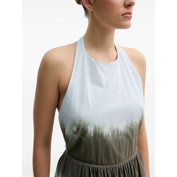 ダナ キャラン ニューヨーク州 レディース 衣裳 トップス Halter-neck tie-dye maxi dress Blue