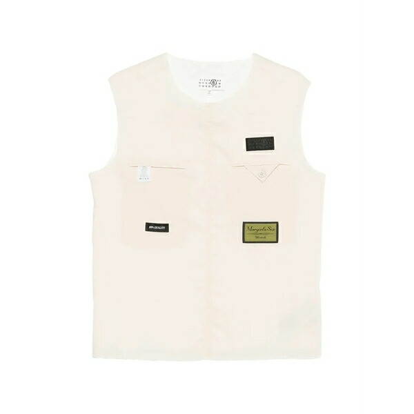 マルタンマルジェラ メンズ ティーシャツ トップス Logo-patch vest Neutrals