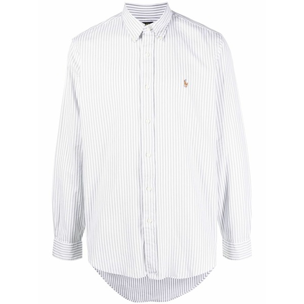 ラルフローレン メンズ ティーシャツ トップス Striped button-down shirt Grey