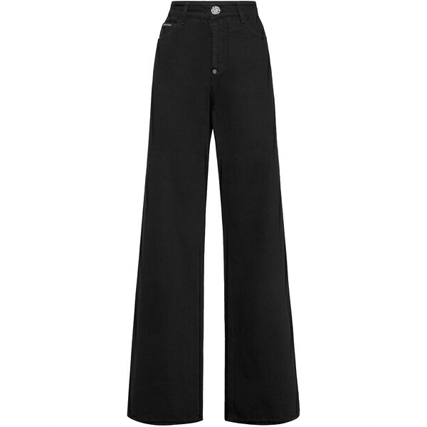 フィリップ飾り気の無い レディース ジーンズズボン下 ボトムス Wide-leg jeans Black