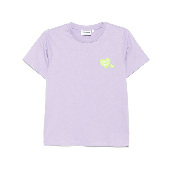 黒茶 レディース ティーシャツ トップス Logo-patch t-shirt Purple