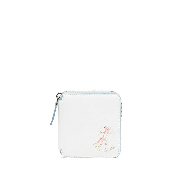 棲み家 狐狸 メンズ 札入れ 佩び物 Zip-around wallet White
