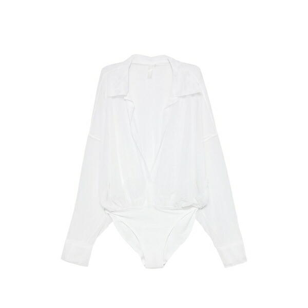 ノーマカマリ レディース プルオーバー トップス Oversized-fit sheer bodysuit White