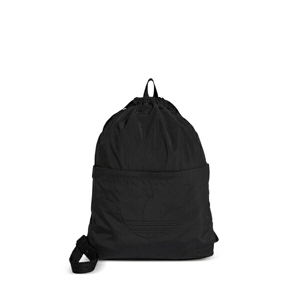 アディダス メンズ うしろ側風呂敷き包み・背嚢 御徒面子 Logo-embossed drawstring backpack Black