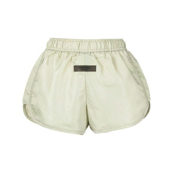エフオージーエッセンシャルズ レディース 心地よいズボン下 ボトムス Logo-patch mini shorts Green