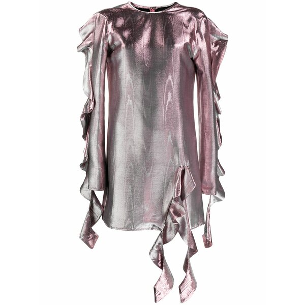エラリー レディース 衣裳 トップス Ruffled metallic effect dress  Pink