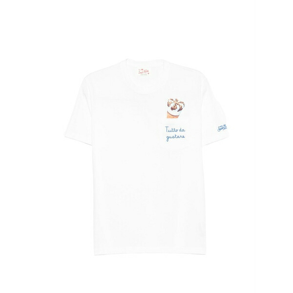 エムシーツーセイントバース メンズ プルオーバー トップス Austin graphic-print chest-pocket t-shirt White