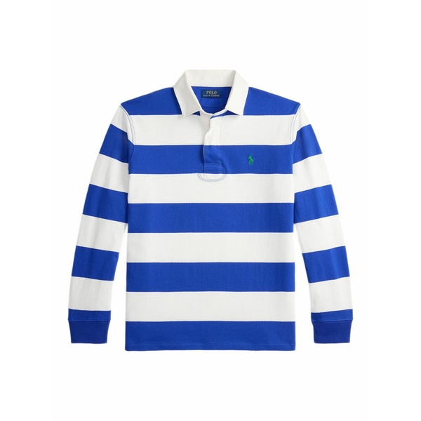 ラルフローレン メンズ パーカー・スウェットシャツ アウター Striped long-sleeve polo shirt Blue