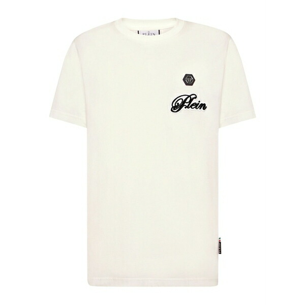 フィリップ飾り気のない メンズ ティーシャツ トップス Logo-embroidered t-shirt White