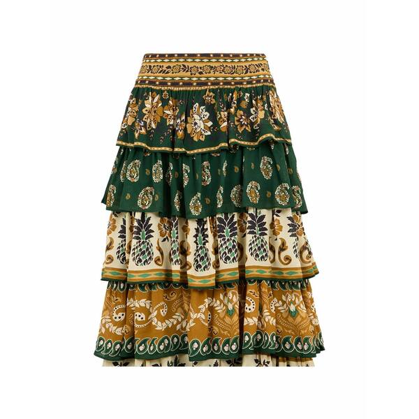 耕園 リオ レディース スコート ボトムス Ayla ruffled maxi skirt Green