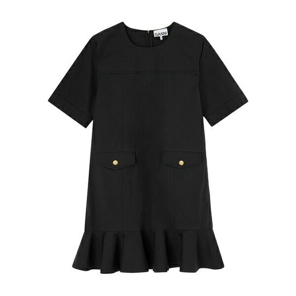 ガニー レディース 衣裳 トップス Mini ruffled pocket dress Black