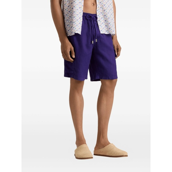 ヴィルブレクイン メンズ 心地よいズボン下 ボトムス Linen bermuda shorts Purple