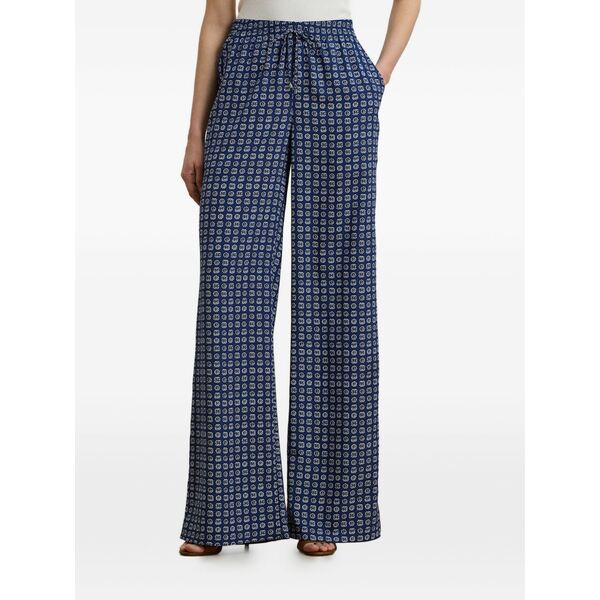 ラルフローレン レディース 心地好いズボン下 ボトムス Geometric-pattern trousers Blue