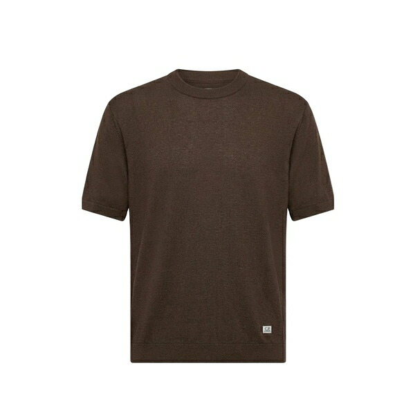 シーピーカンパニー メンズ ティーシャツ トップス Ribbed-trim logo-patch t-shirt Green