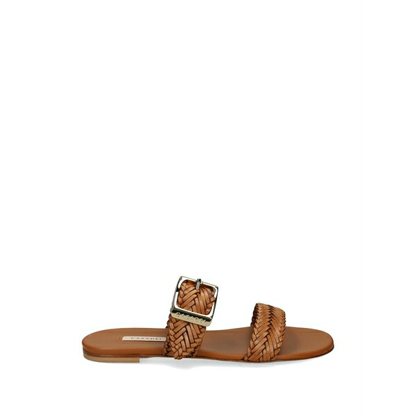 カサディ レディース サンダル シューズ Woven buckle-fastening sandals Brown