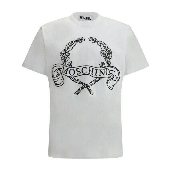 モスキーノ メンズ プルオーバー トップス Logo-print t-shirt White