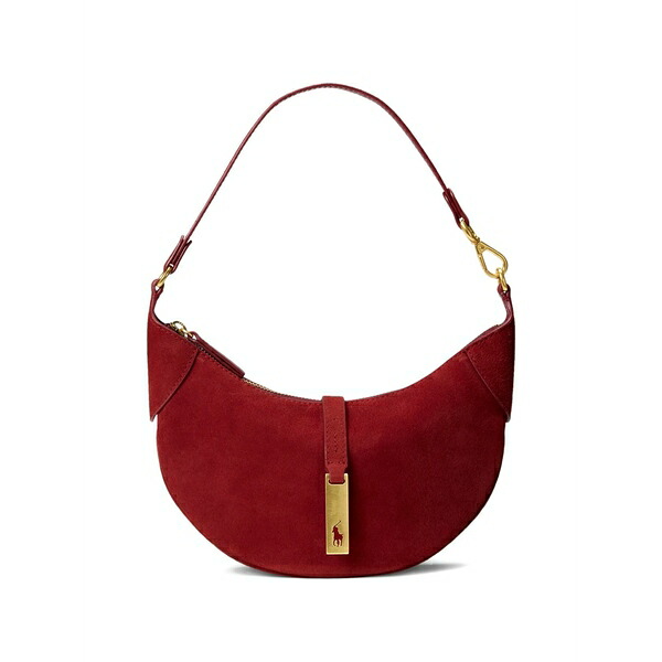 ラルフローレン レディース ショルダーバッグ 御徒面子 Polo id suede mini shoulder bag Red