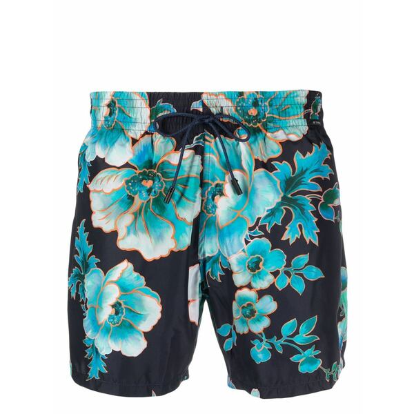 エトロ メンズ 心地よいズボン下 ボトムス Floral-print swim shorts Blue