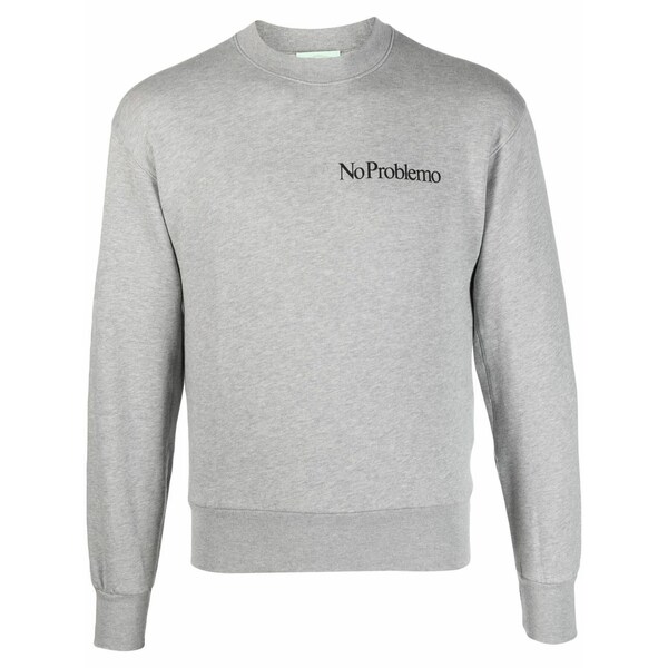 アリーズ メンズ 編み物\u0026プルオーバー アウター No problemo print sweatshirt Grey