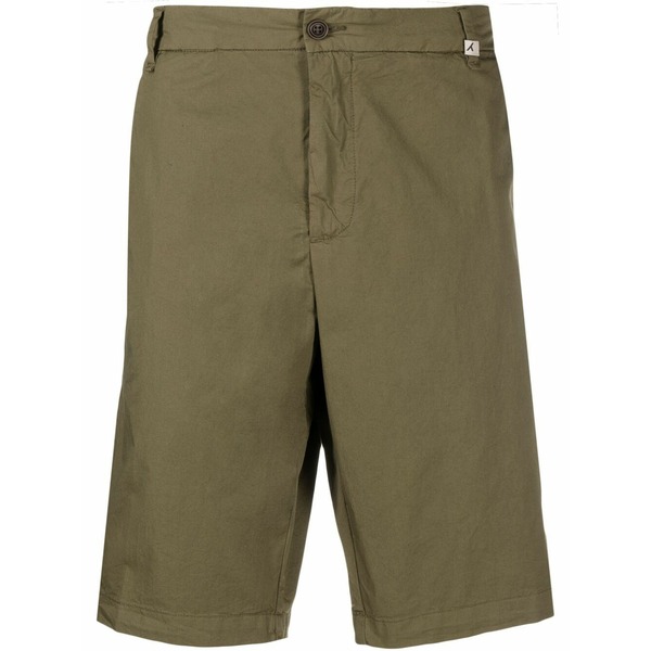 ミース メンズ カジュアルパンツ ボトムス Mid-rise flared chino shorts Green｜asty