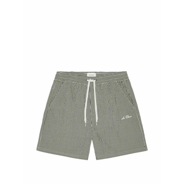 レ ドゥ メンズ 心地よいズボン下 ボトムス Seersucker drawstring shorts Green