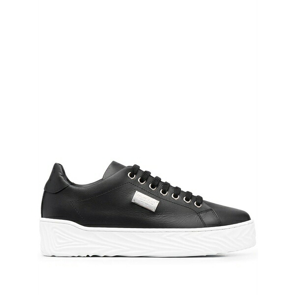 フィリップ飾り気のない レディース スニーカー シューズ Logo-plaque low-top sneakers Black