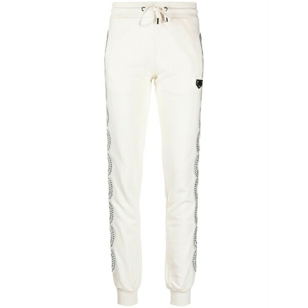 フィリップ飾り気の無い レディース 心地好いズボン下 ボトムス Crystal cable cotton jogging  White