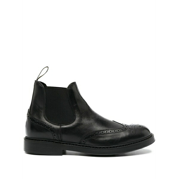 ドンカルズ メンズ ブーツ シューズ Perforated leather ankle boots Black|asty