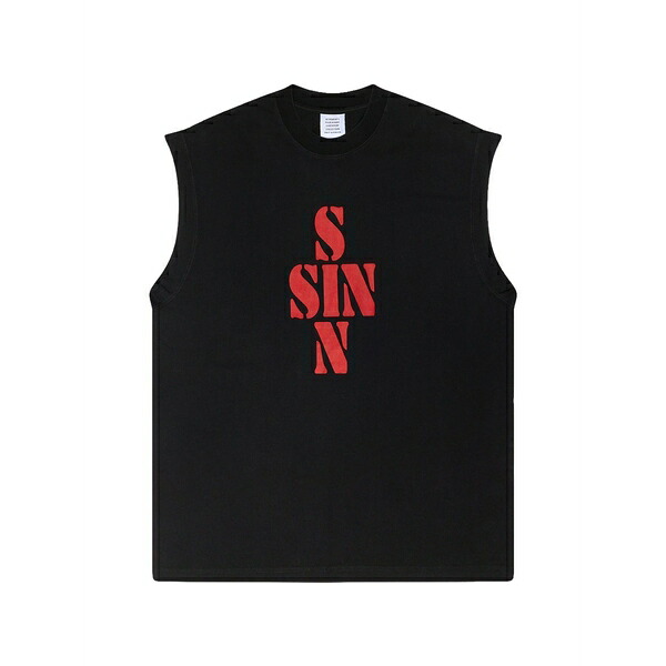 ヴェトモン メンズ ティーシャツ トップス Sin vest Black