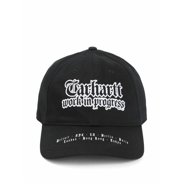 カーハート メンズ 帽子 アクセサリー Embroidered logo baseball cap Black｜asty