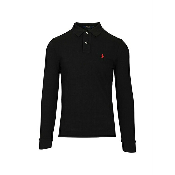 ラルフローレン メンズ スポーツシャツ トップス Pony-embroidered long-sleeve polo shirt Black