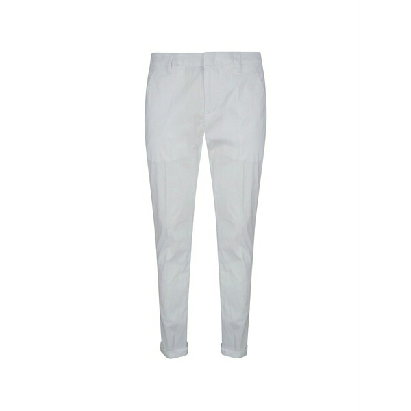 ドンダップ メンズ 心地好いズボン下 ボトムス Cuffed-hem trousers White