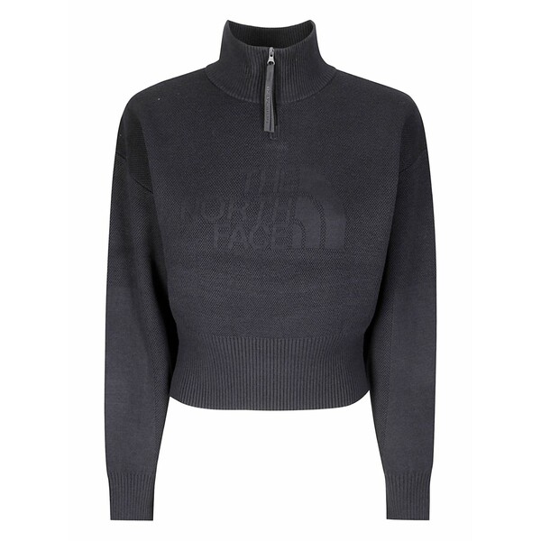 北の方人間の顔 レディース 編み物\u0026スウェーター アウター Zip-neck sweater Black