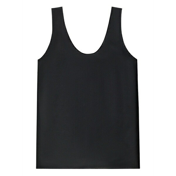 アナザー トゥモロー レディース カットソー トップス Silk tank top  Black