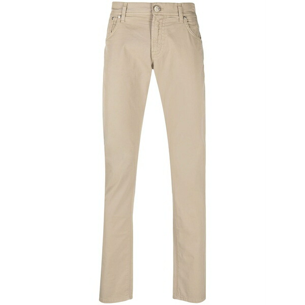 コルネリアーニ メンズ 心地好いズボン下 ボトムス Low-rise skinny trousers Neutrals
