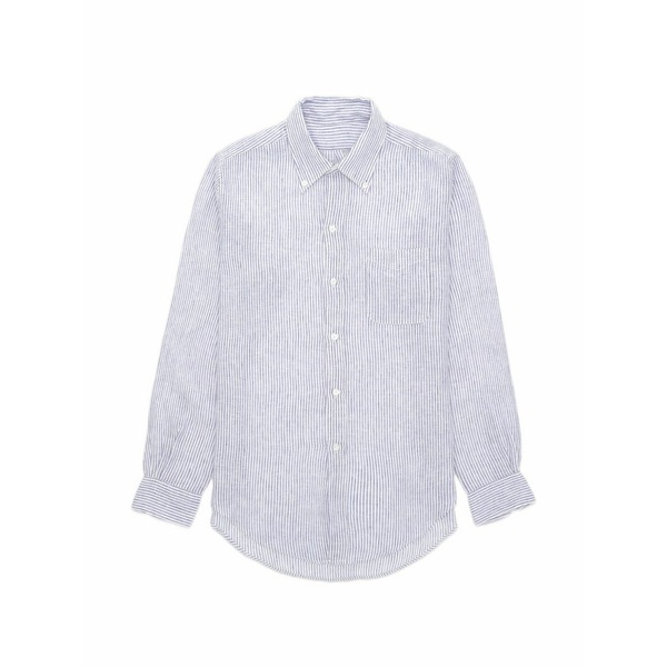 フォルテラ メンズ シャツ トップス King striped linen shirt Blue｜asty