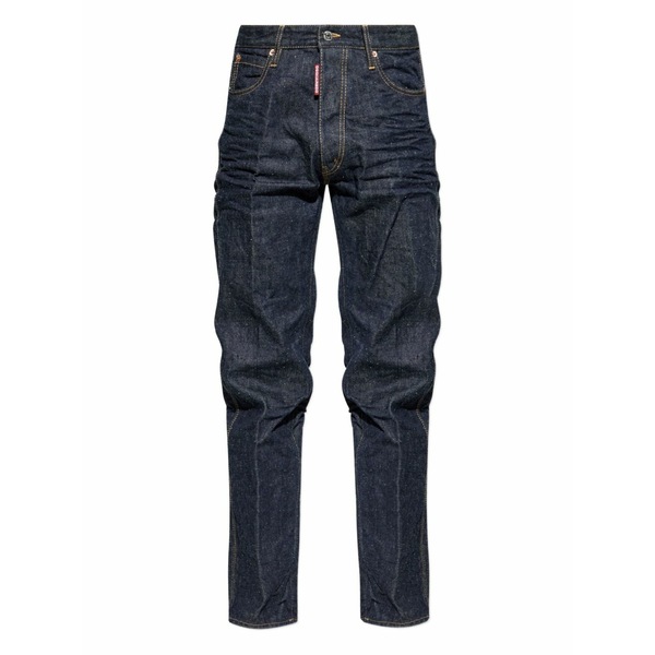 ディースクエアード メンズ ジーンズズボン下 ボトムス Button fastening ruched trousers Blue