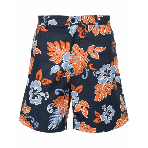 住みか 稲荷 メンズ 心地好いズボン下 ボトムス Floral-print ripstop shorts Blue