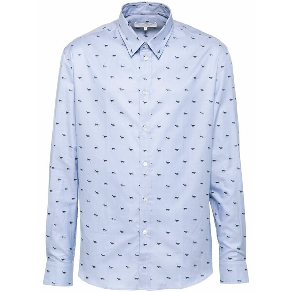 棲み家 狐狸 メンズ プルオーバー トップス Fox-print shirt Blue