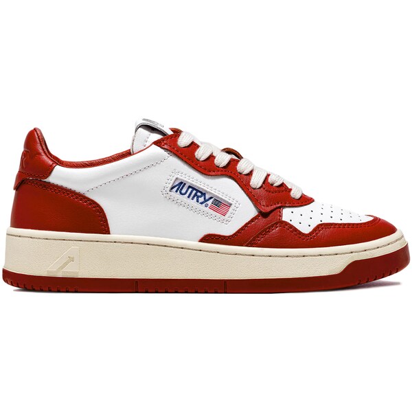 Autry オートリー メンズ スニーカー  【Autry Medalist Leather Low Red White】  大いさ EU_40(25.0糎) Red/White/Cream 靴-メンズ靴-スニーカー