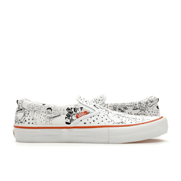 Vans バンズ メンズ スニーカー 【Vans Slip-On Pro No Comply Daniel Johnston】 サイズ US_10.5(28.5cm) White/Orange｜asty 98,340円