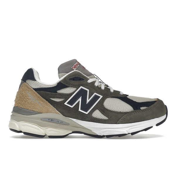 New Balance ニュー平衡にする メンズ スニーカー  【New Balance 990v3 MiUSA Grey Blue Olive】  大いさ US_7.5(25.5糎) Grey/Blue