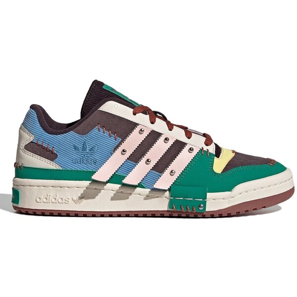 adidas アディダス メンズ スニーカー  【adidas Forum Low Melting Sadness Patchwork White】  大きさ US_8.5(26.5珊) White/Green/Light Blue/Brown
