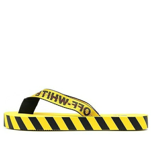 Off-White 象牙色 メンズ スニーカー  【Off-White Industrial Flip Flops \u0027Logo Tape - Yellow\u0027 OMIC002R21MAT0021810】  大いさ US_10.5(28.5糎) 靴-スニーカー