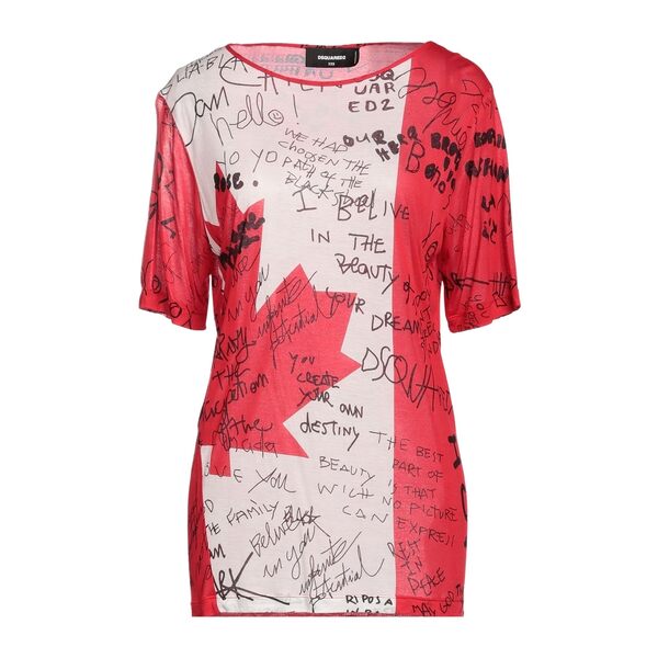 【送料無料】 ディースクエアード レディース Tシャツ トップス T-shirts Red｜asty
