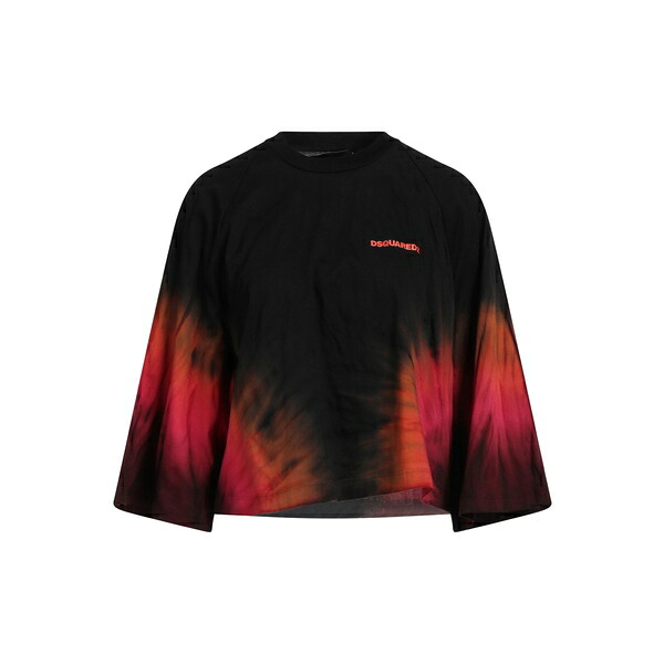 【貨物輸送無料】 ディースクエアード レディース プルオーバー トップス T-shirts Black