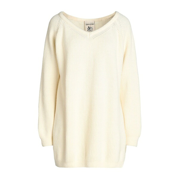 【送料無料】 セミクチュール レディース ニット&セーター アウター Sweaters White|asty