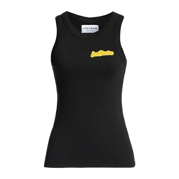 【貨物輸送無料】 アイコン ジーンズ レディース プルオーバー トップス Tank tops Black