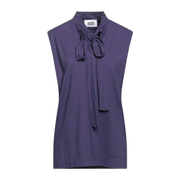 【貨物輸送無料】 アルファス テューディオ レディース プルオーバー トップス T-shirts Purple