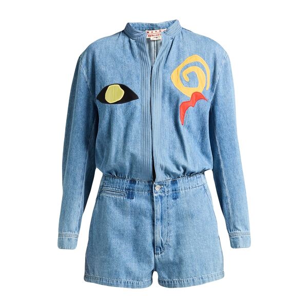 【貨物輸送無料】 マルニ レディース ジーンズズボン下 ボトムス Playsuits Blue